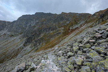 mountain panorama from top of Banikov peak in Slovakian Tatra mountains