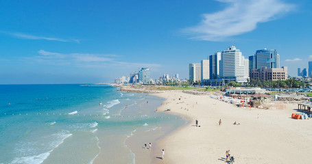 Tel Aviv Israel seacost skyline