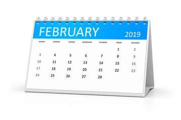 table calendar 2019 february