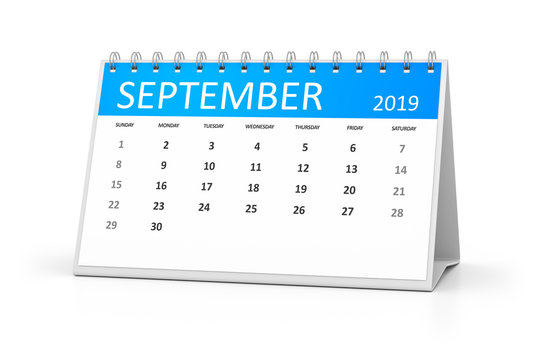 table calendar 2019 september