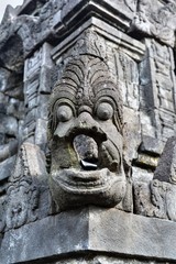 Gargoyle sculpture at the Buddhist monument Borobudur in Magelang Yogyakarta in Indonesia