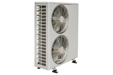 Double Fan Horizontal Outdoor Condensing Unit on isolated background
