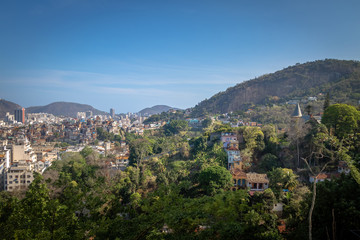 Obraz premium Aerial view of Downtown Rio de Janeiro from Santa Teresa Hill - Rio de Janeiro, Brazil