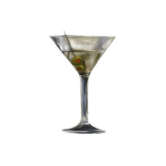martini with olives