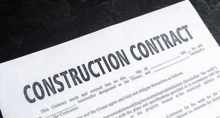 construction contract. concept of real estate and planning of building a house. project home. investing in new buildings. selective focus