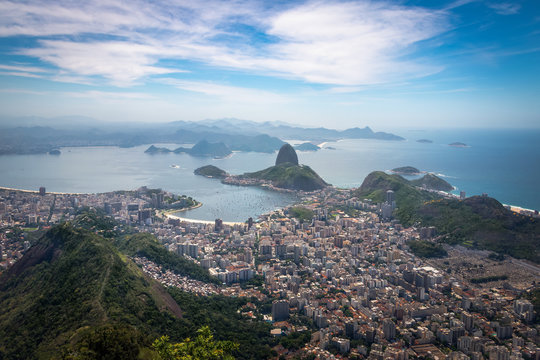 Aerial view of Rio de Janeiro and Sugar Loaf Mountain - Rio de Janeiro, Brazil