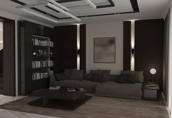 interior visualization, 3D illustration