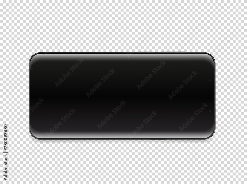 Poster Modern smartphone with blank screen. Vector object isolated on transparent