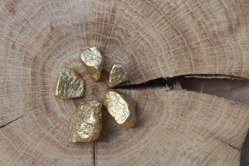 Golden stones decor for art