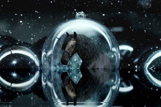 Friese in magischer Weihnachtskugel