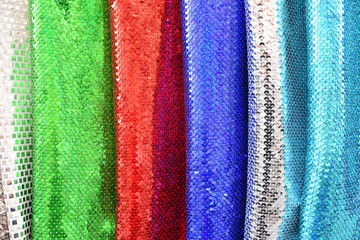 Tissus à paillettes multicolores