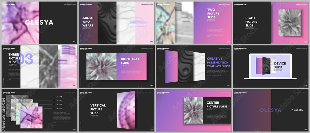 Canvas Prints minimal presentations design, portfolio vector templates with elements on black background. multipur