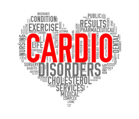 Wordcloud healthcare heart concept cardio