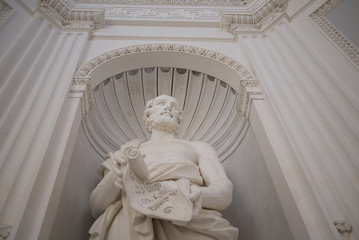 Palermo, Italy - September 06, 2018 : View of Theophrastus statue at Palermo Botanical Gardens