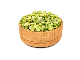 Dry green peas in bowl