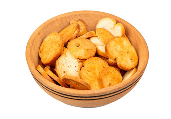 Bruschetta crackers in a bowl