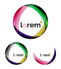 Set of geometric convergence vector icons