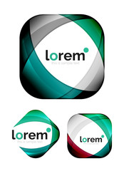 Set of geometric shape convergence logo design templates