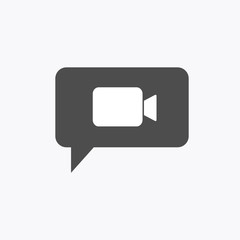 Fototapeta premium Chat Icon in trendy flat style isolated on grey background. Speech bubble symbol for your web site design, logo, app, UI. Vector illustration, EPS10.