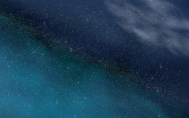 Colorful and beautiful space background. Outer space. Starry outer space texture. Templates, blue background. 3D illustration