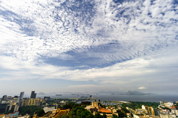 General view of the Catete neighborhood with the docklands in the background in Rio de Janeiro,...