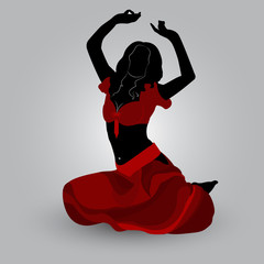 Obraz na płótnie Canvas silhouette of an eastern dancer