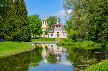 Russia. Pushkin. Catherine's garden. Reflection of the 