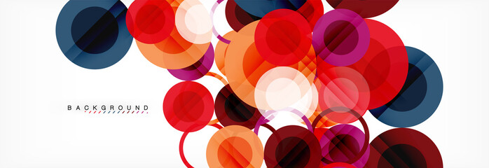 Abstract colorful geometric composition - multicolored circle background