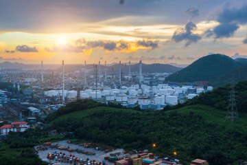 Industrial, Oil refinery. Gas industry and refinery. Exporting the product.