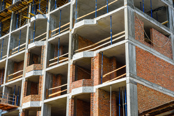 Fototapeta premium Construction of new modern residential building