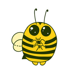 Colored Cute little Bumblebee ink hand drawn sketch vector illustration. Bee icon. Print art sketch bees. Bee sign isolated on white background illustration