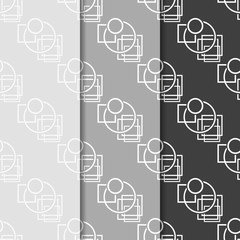 Geometric seamless pattern. Square and circles