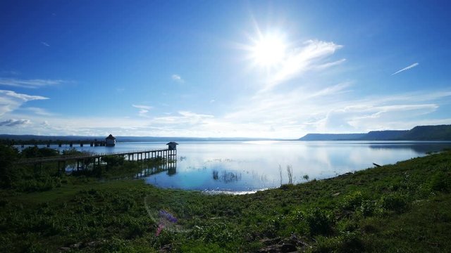 landscape view of Lam Chae dam at Khonburi, Nakhon Ratchasima, Thailand