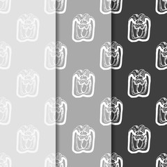 seamless pattern with vegetables paprika