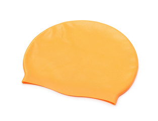 Orange silicone swim cap