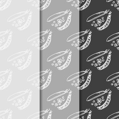 seamless pattern with vegetables green pea