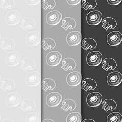 seamless pattern with vegetables mushrooms