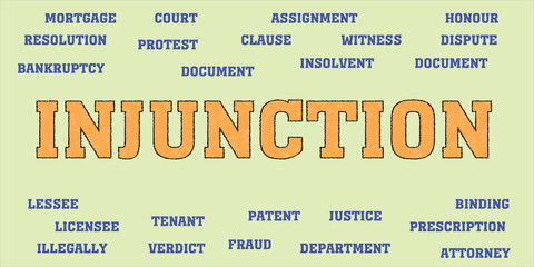 injunction Words and tags cloud