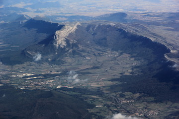 Gebirgsketten im Baskenland, Luftbild