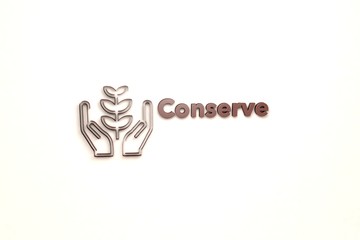 Fototapeta premium Illustration of Conserve with brown text on light background