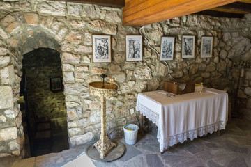 The interior of the mansion of Patriarch Gregory V. in Dimitsana village, a popular winter destination in mountainous Arcadia in Peloponnese, Greece