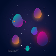 egg planet with gradient color