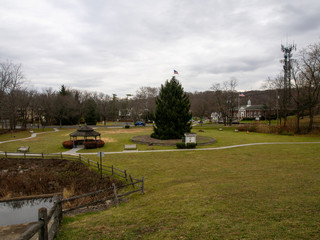 view of the park, Watchung Circle Lake in New Jersey