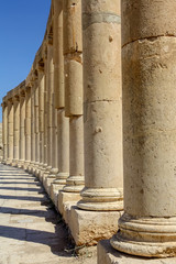 Columns of ancient temple of Jerash - Jordan