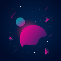 planet space background with gradient