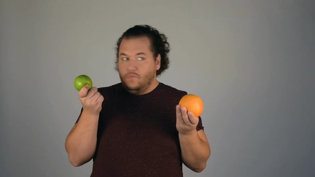 Diet and fat man.  