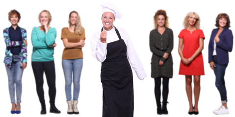 Obraz premium Group of people with one person in the foreground