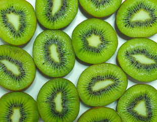 Green kiwi sliced background