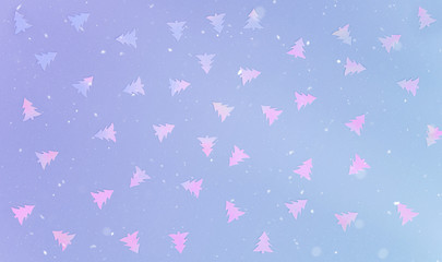 Colorful celebration background with party confetti on pastel blue background.