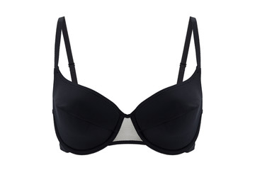 Beautiful black bra isolated on white background